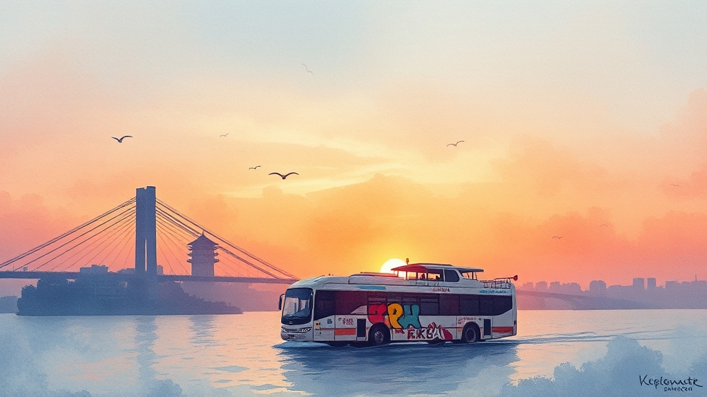 한강 버스, 타볼까? (watercolor 스타일)