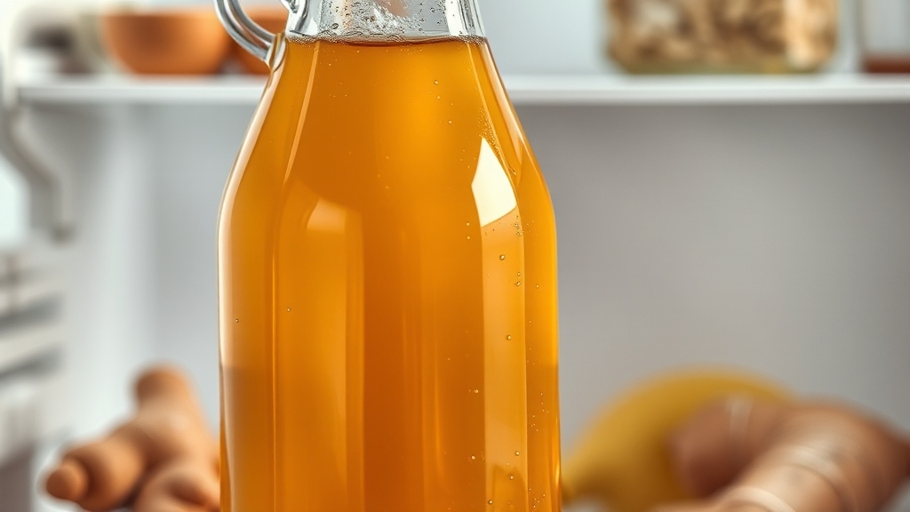 생강청 보관 방법 및 주의사항 (realistic 스타일)