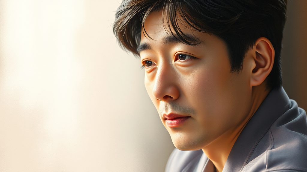 김승수의 인간적인 면모와 대중적 이미지 (watercolor 스타일)