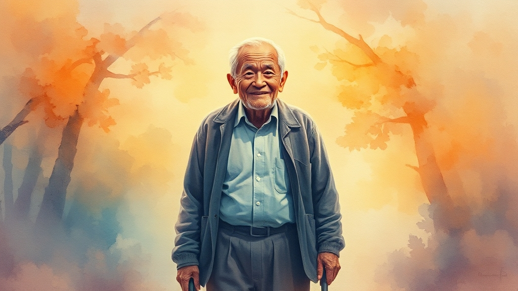 100세 시대, 준비된 미래를 향해 (watercolor 스타일)