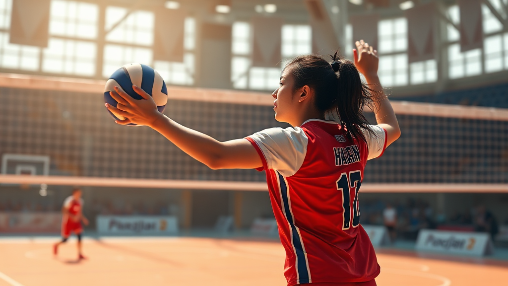 기록으로 보는 양효진: 깨지지 않을 불멸의 성벽 (realistic 스타일)