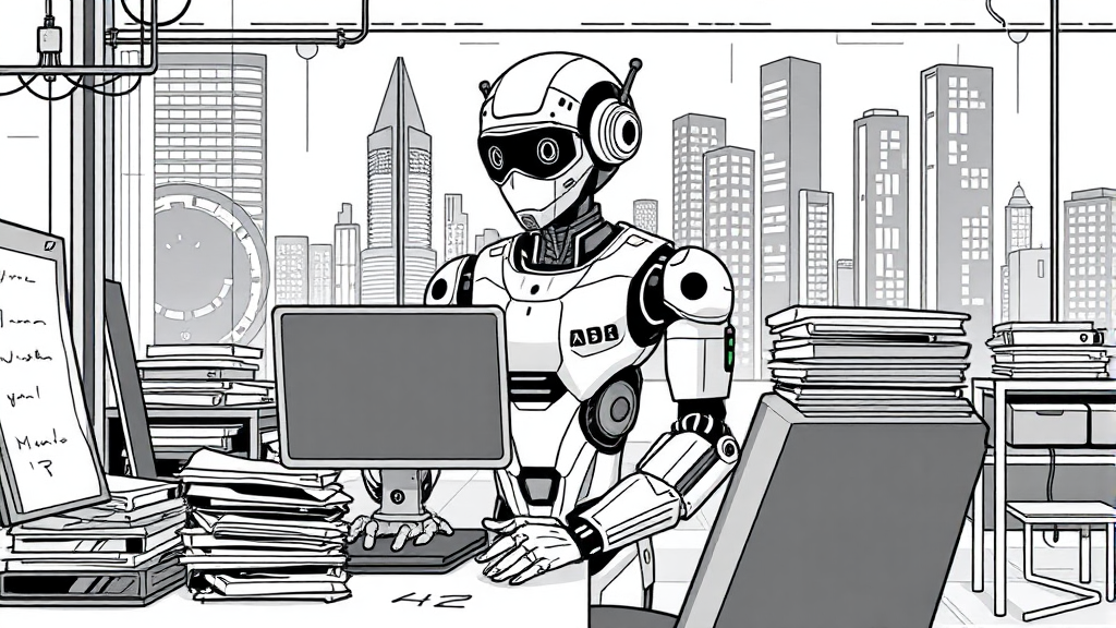 AI, 사무직 일자리 위협? (illustration 스타일)