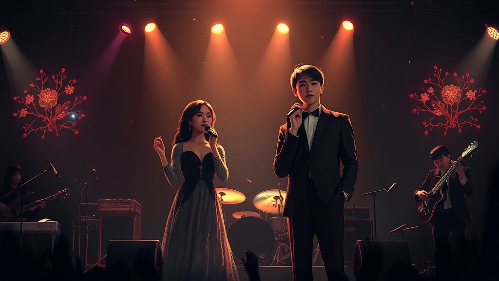 주요 등장인물과 복잡한 인물관계도 (illustration 스타일)