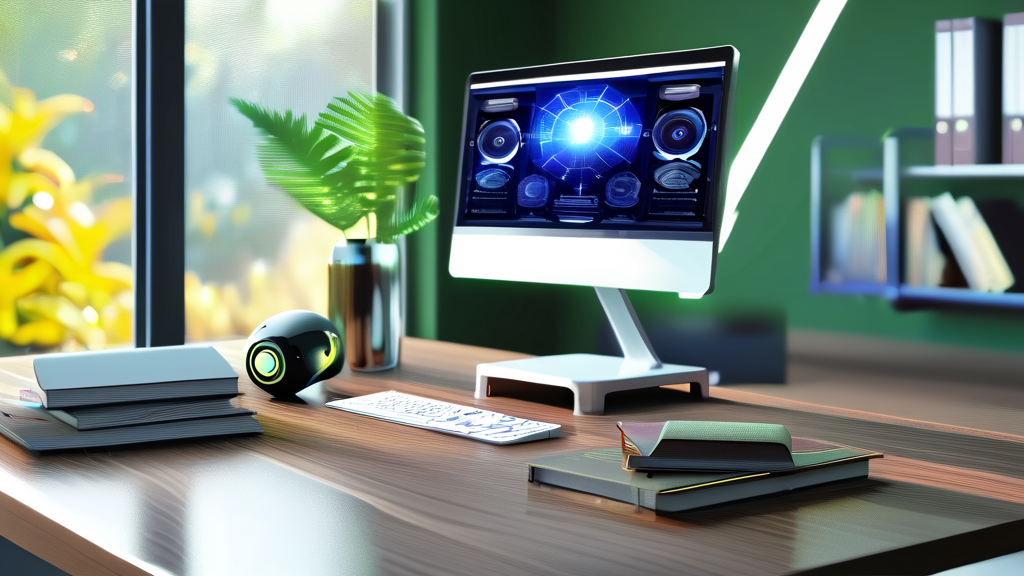 스피킹맥스, AI 기술 기반 학습의 미래 (realistic 스타일)