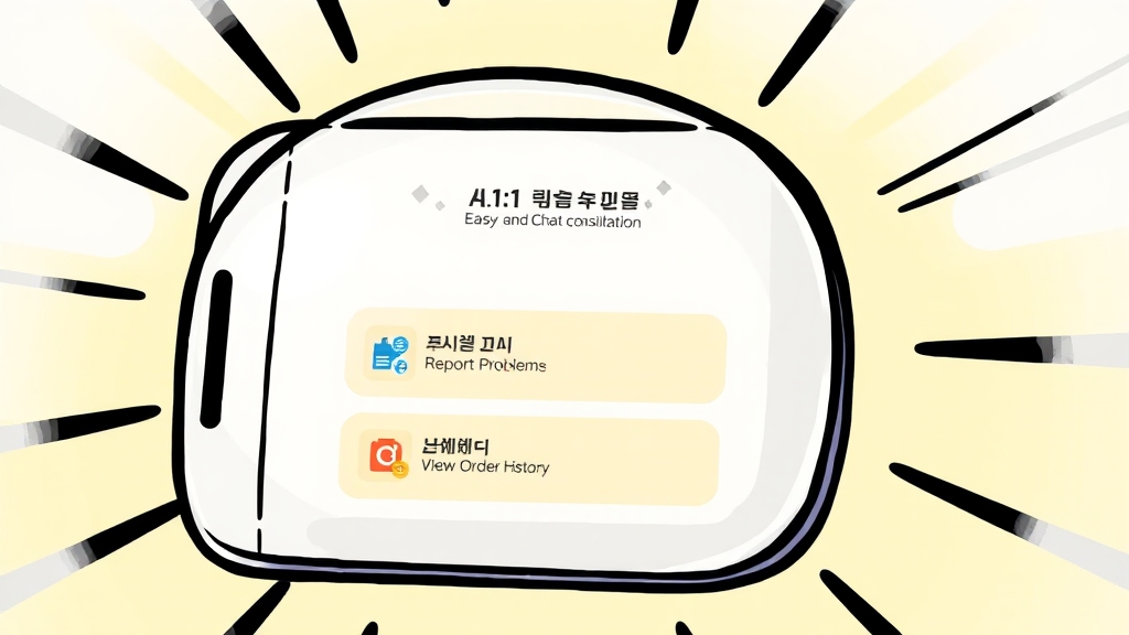 앱 내 문의 기능 활용법 (cartoon 스타일)