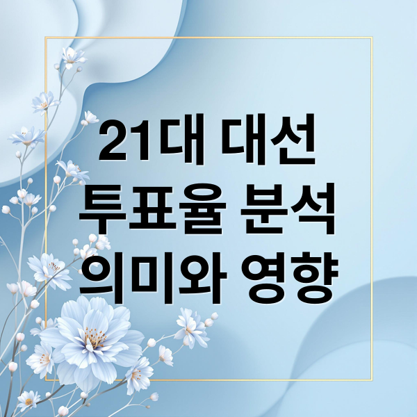 21대 대선
투표율 분석
의미와 영향 (제21대 대통령선거 투표율)