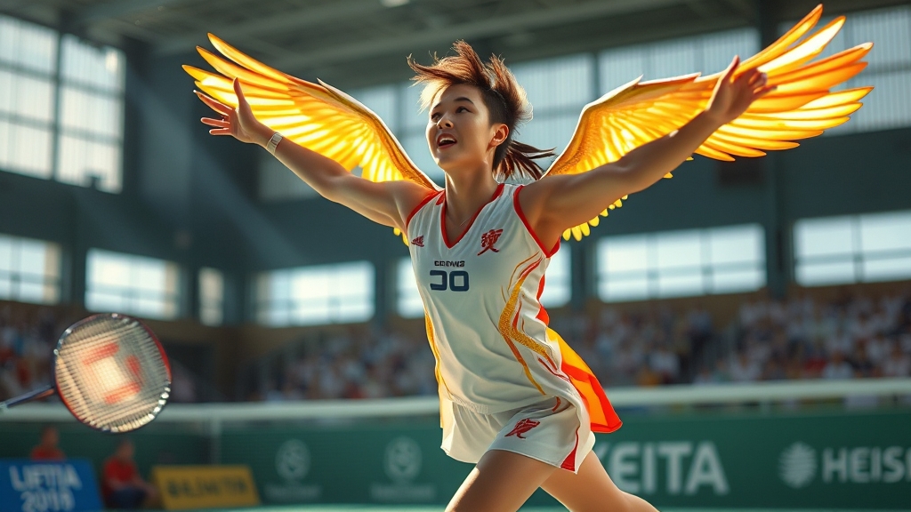 안세영의 빛나는 향후 전망 (realistic 스타일)