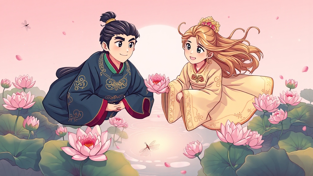 서동과 선화공주 전설 (cartoon 스타일)