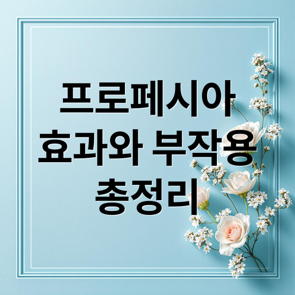 프로페시아
효과와 부작용
총정리 (프로페시아 복용법)