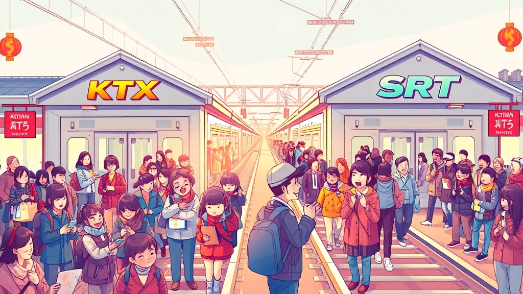 KTX vs SRT 예매 차이점 (illustration 스타일)