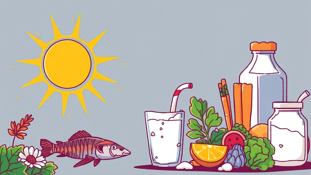 칼슘 흡수율 높이는 비법 (illustration 스타일)