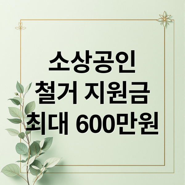소상공인 철거 지원금
