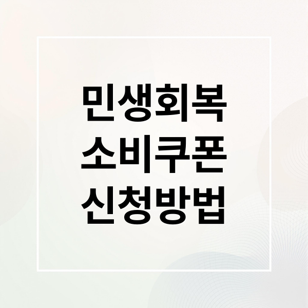 민생회복
소비쿠폰
신청방법 (민생회복 소비쿠폰)