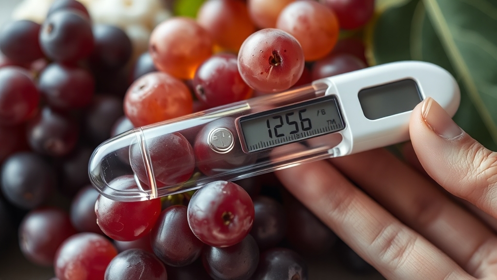 포도 섭취 시 주의사항 (realistic 스타일)