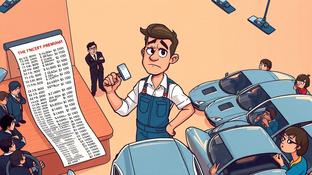 자동차보험료 인상 요인 및 전망 (cartoon 스타일)