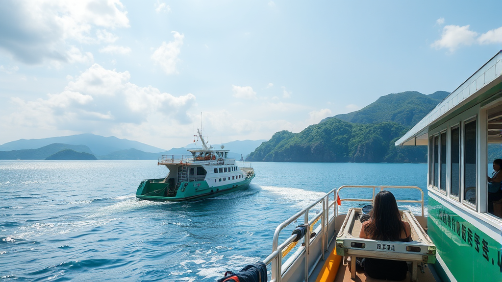울릉도 배편 이용 시 알아두면 좋은 주의사항 (realistic 스타일)