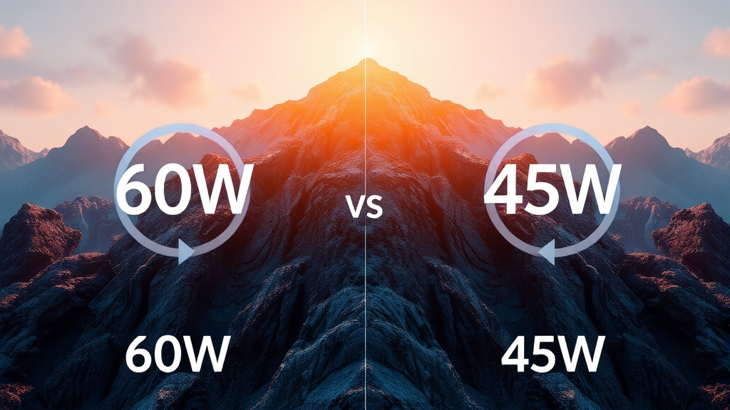 45W vs 60W, 얼마나 빠를까? (realistic 스타일)