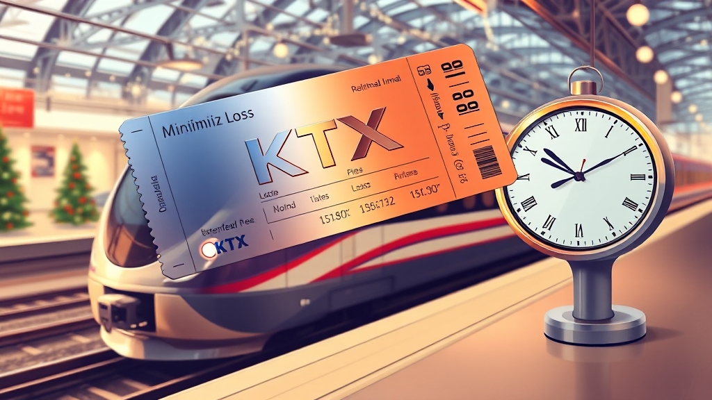 KTX 취소 시 환불 금액 예시 (illustration 스타일)
