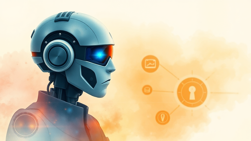 AI 채택 시 고려 사항: 데이터 보호 & 관리 (watercolor 스타일)