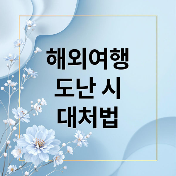해외여행도난 시대처법 (해외여행 물품 도난 신고)