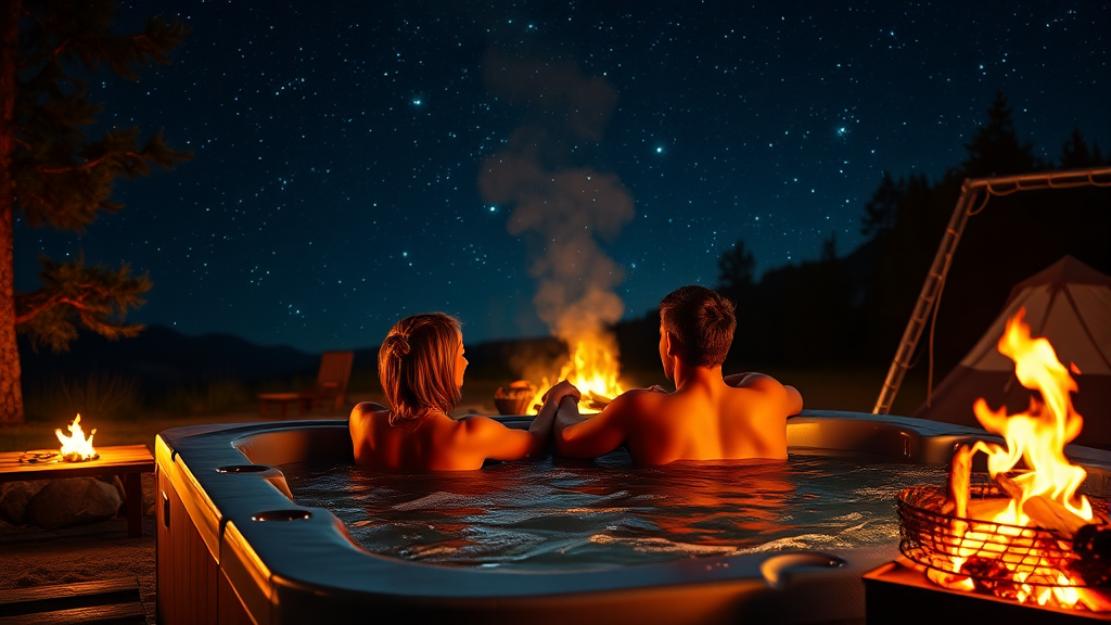 프라이빗 자쿠지 & 불멍 (realistic 스타일)