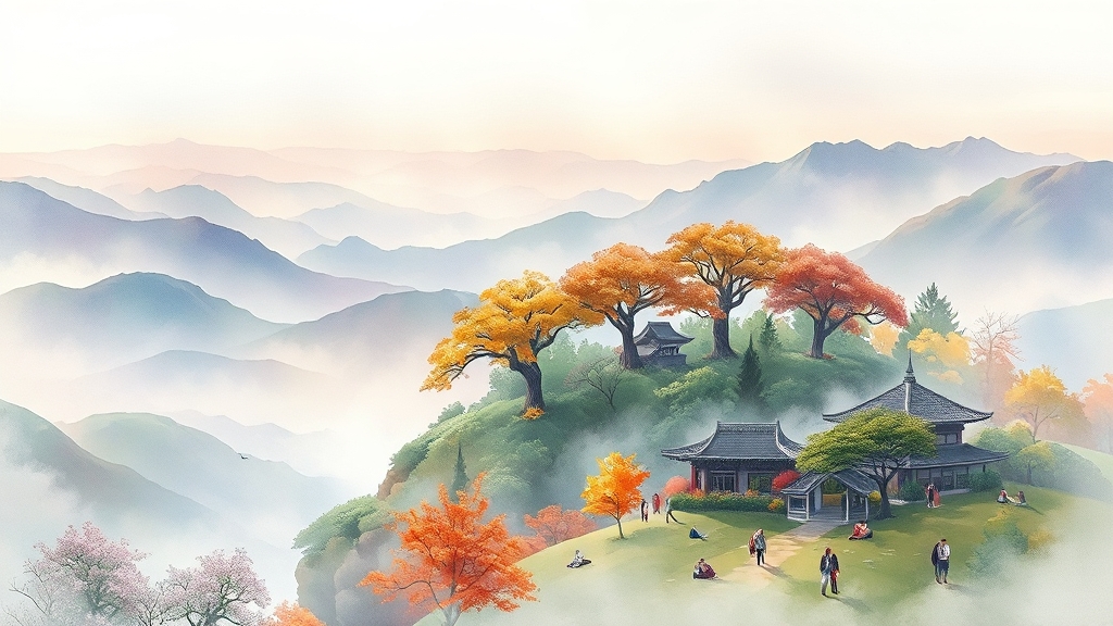 가평 주요 관광 명소 소개 (watercolor 스타일)