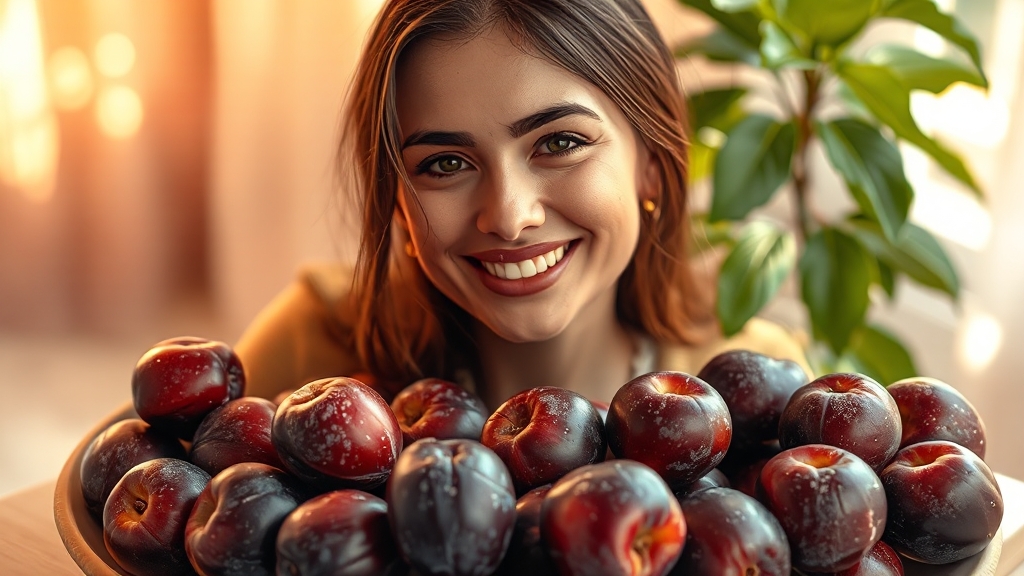 자두 효능: 건강하게 즐기는 방법 (realistic 스타일)