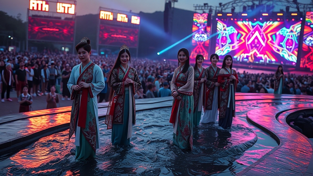 장흥 물축제 라인업 및 공연 정보 (realistic 스타일)