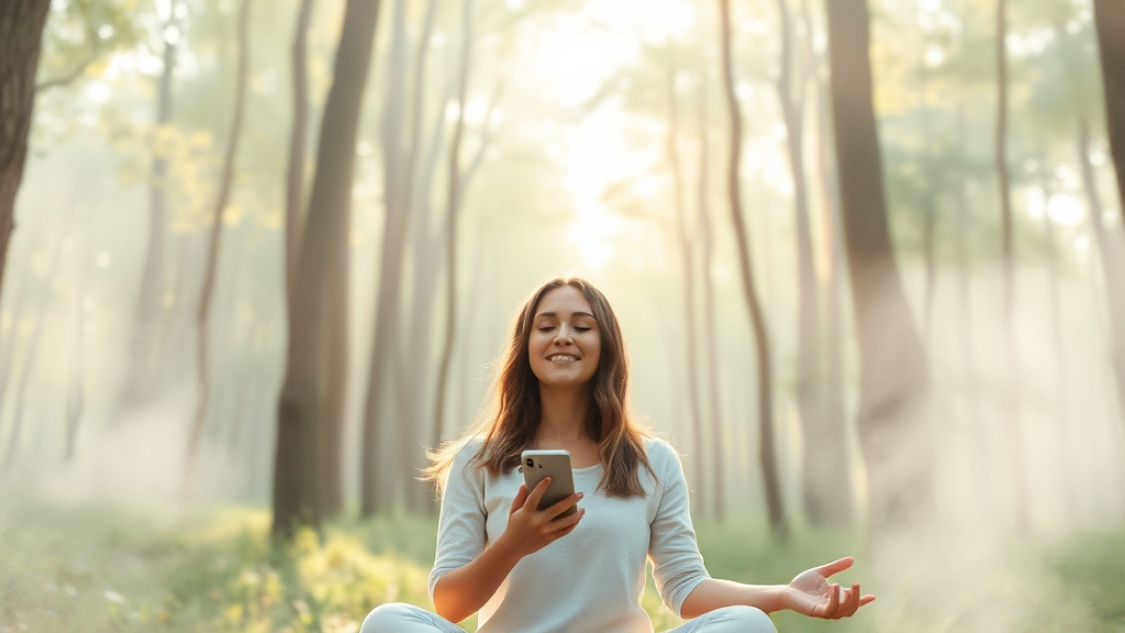 전문가의 도움: 알림 불안 상담 (watercolor 스타일)