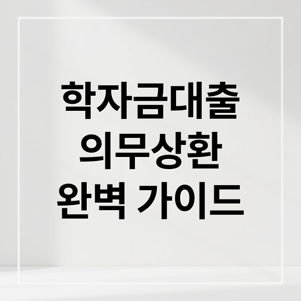 학자금대출
의무상환
완벽 가이드 (학자금대출 의무상환 유예 분납)