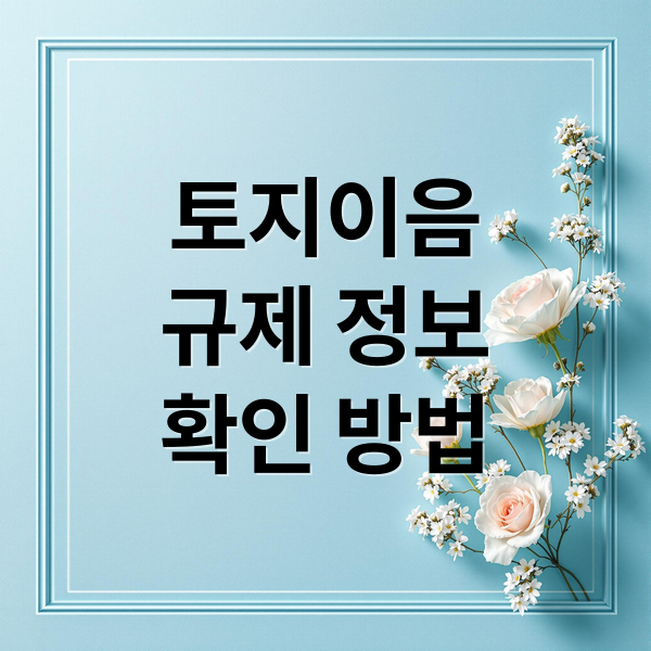 토지이음
규제 정보
확인 방법 (토지이용규제 정보서비스)