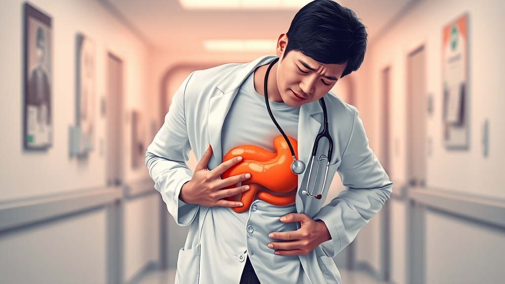 췌장염, 어떤 증상이 나타날까요? (illustration 스타일)