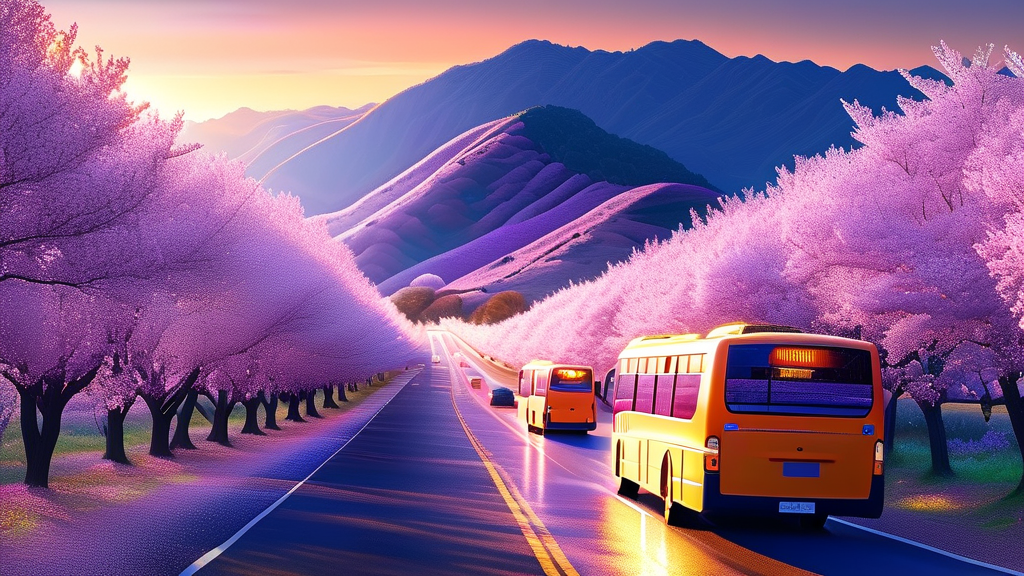 하동 매화 축제 주차 및 교통 체증 해결 방안 (realistic 스타일)