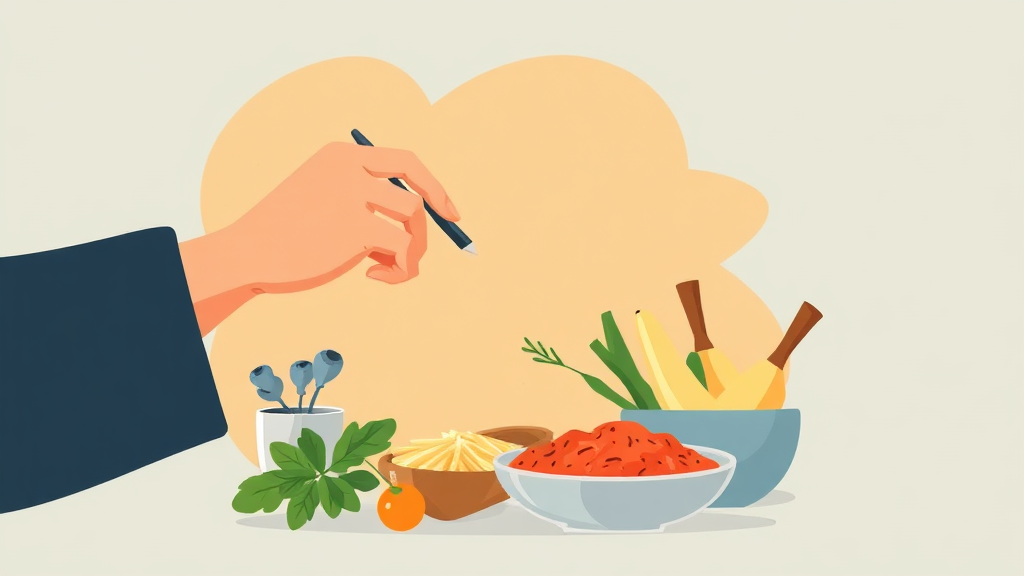 건강 식습관 만들기 (illustration 스타일)