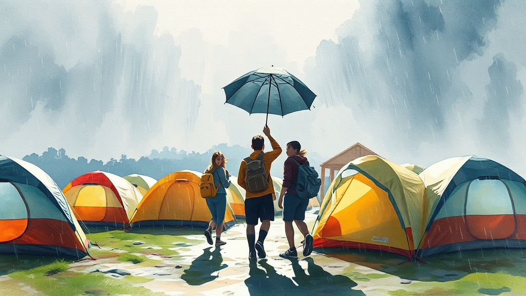 갑작스러운 비, 어떻게 대처할까? (watercolor 스타일)