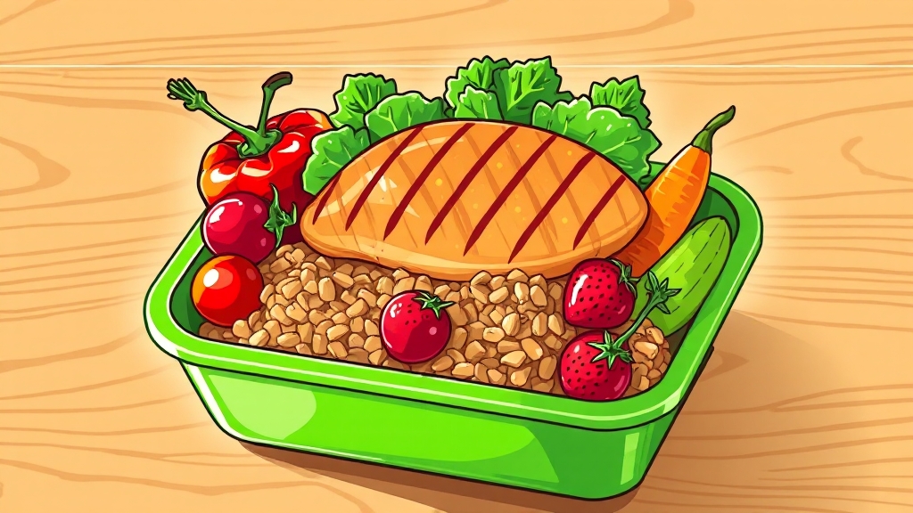 꾸준함이 핵심! 지속 가능한 다이어트 식단 (cartoon 스타일)