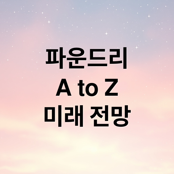 파운드리
A to Z
미래 전망 (장비 업체 파운드리)