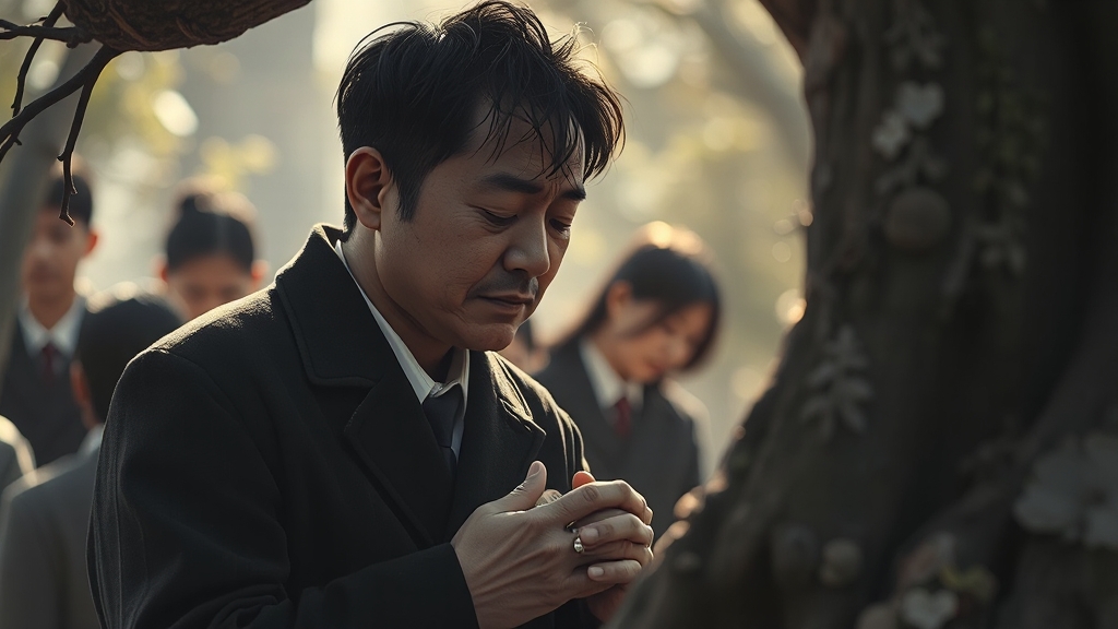 별세와 장례: 절차 및 추모 (realistic 스타일)