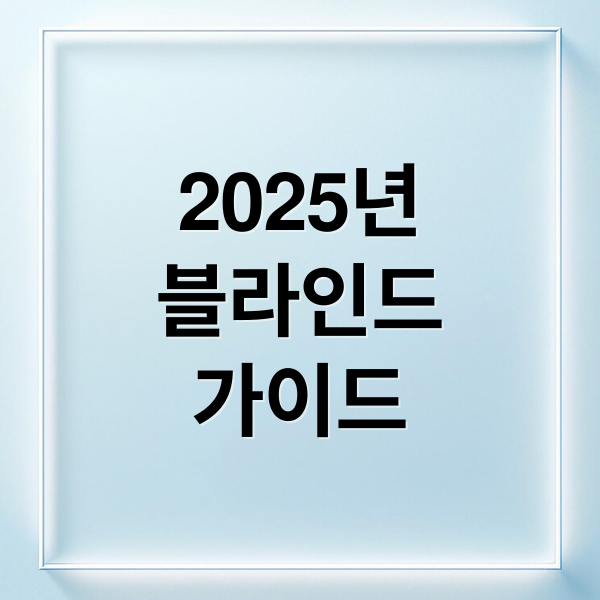 2025년
블라인드
가이드 (블라인드 종류 분석)