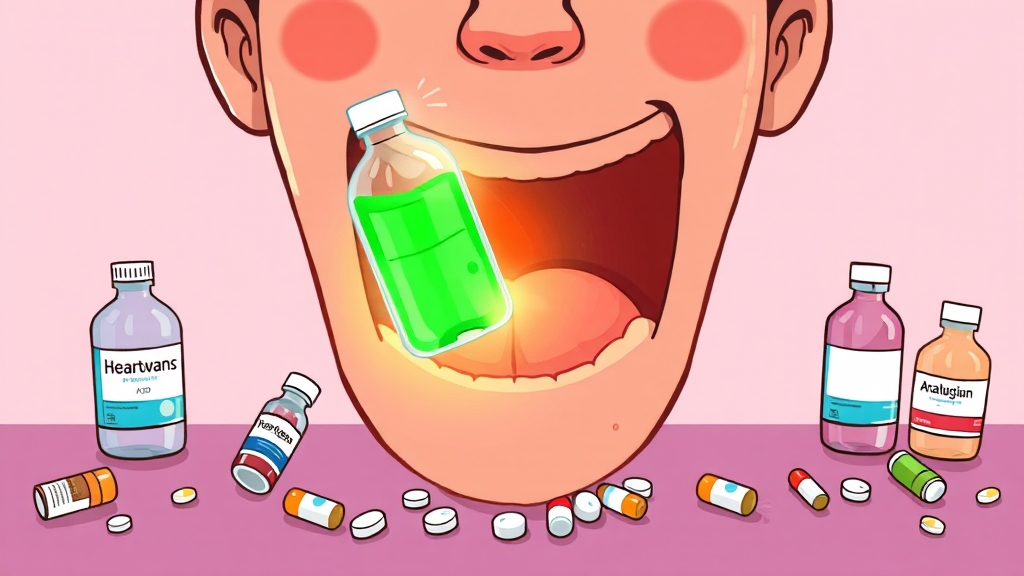 잇몸 염증, 약으로 다스리기 (cartoon 스타일)