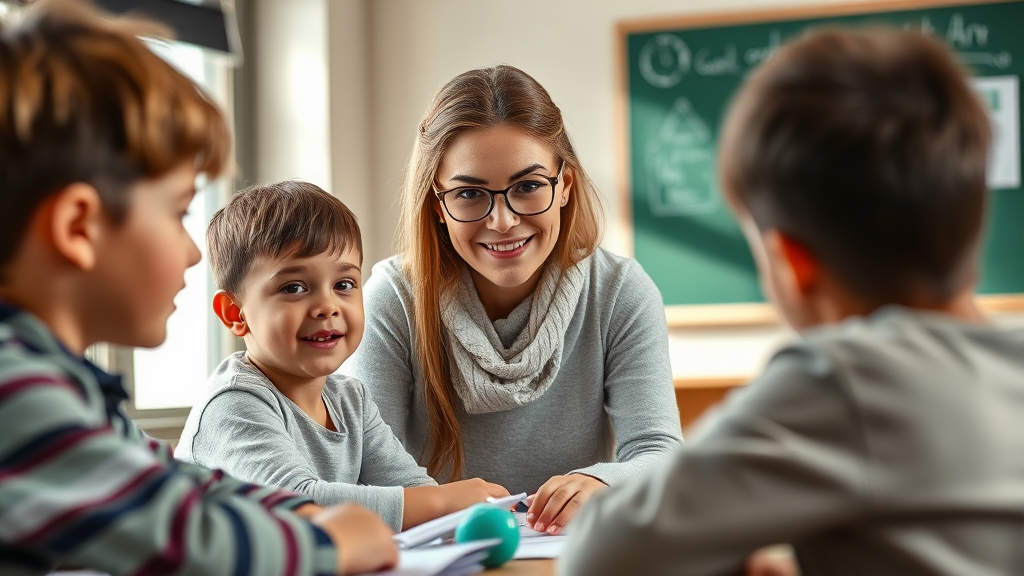 미래 사회 변화와 교사 직업 전망 (realistic 스타일)