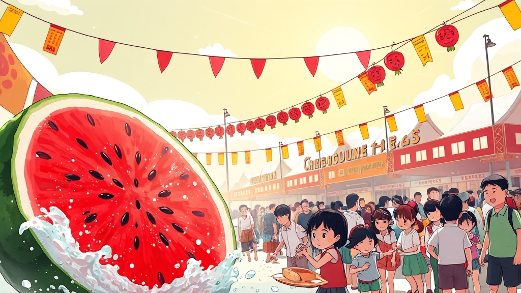 청운면 수박 & 축제 컨셉 (illustration 스타일)