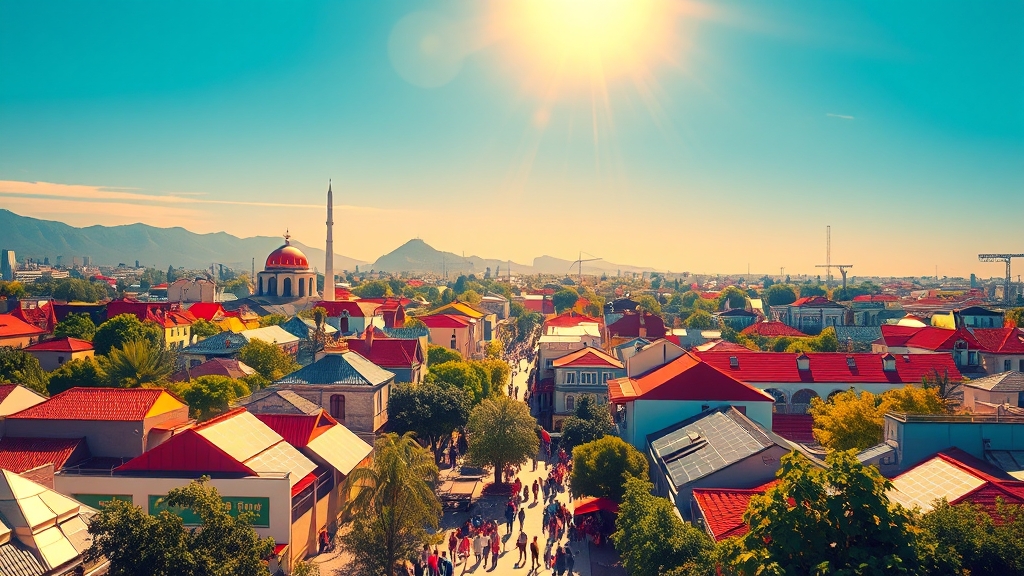 환경까지 생각하는 태양광 발전 (popart 스타일)