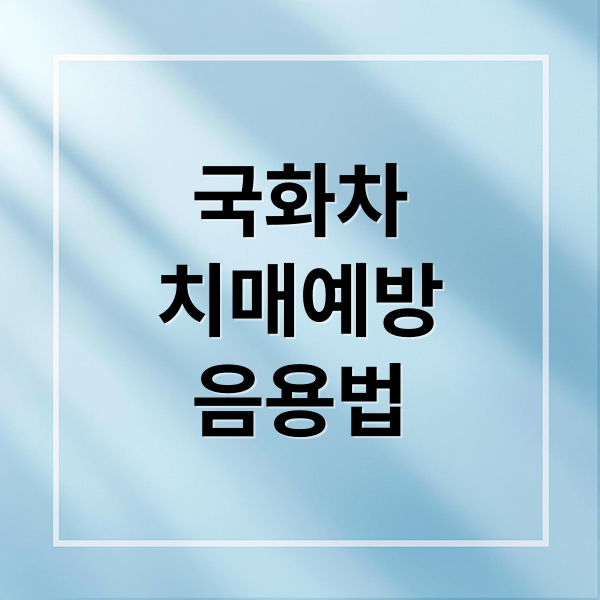 국화차
치매예방
음용법 (국화차 치매 예방)