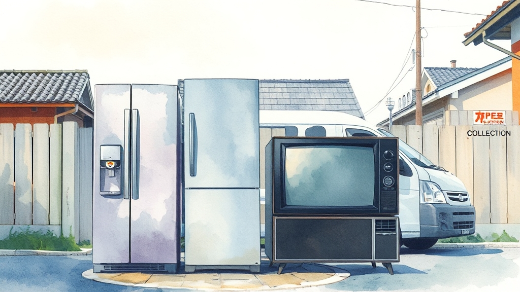 폐가전 무상 방문 수거 서비스 (watercolor 스타일)