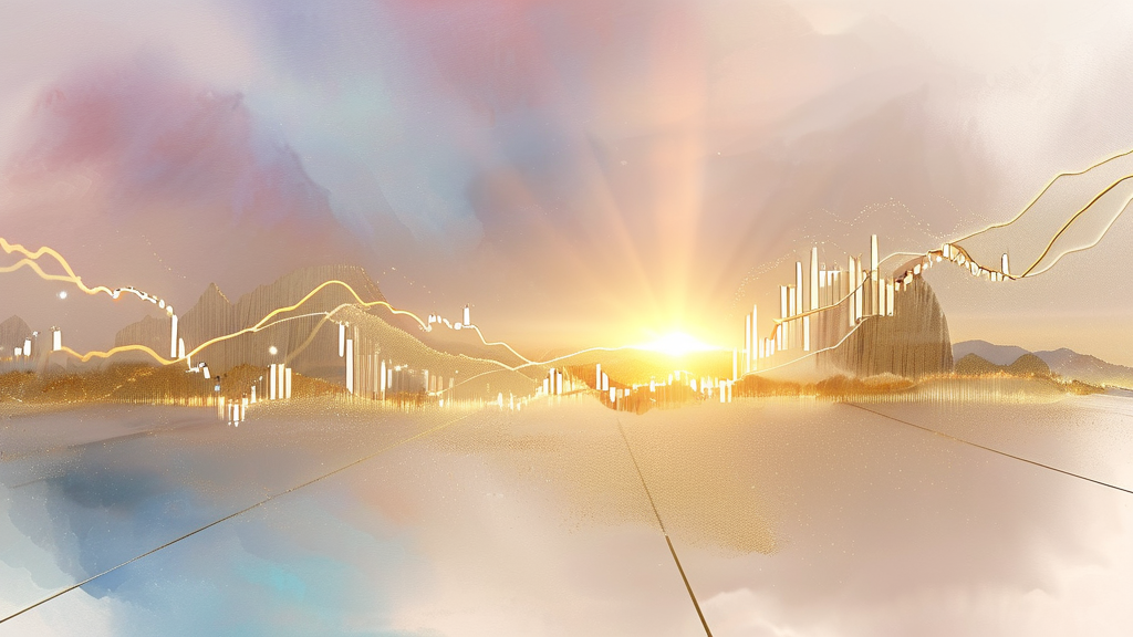 차트 지표로 예측하는 금값 동향 (watercolor 스타일)