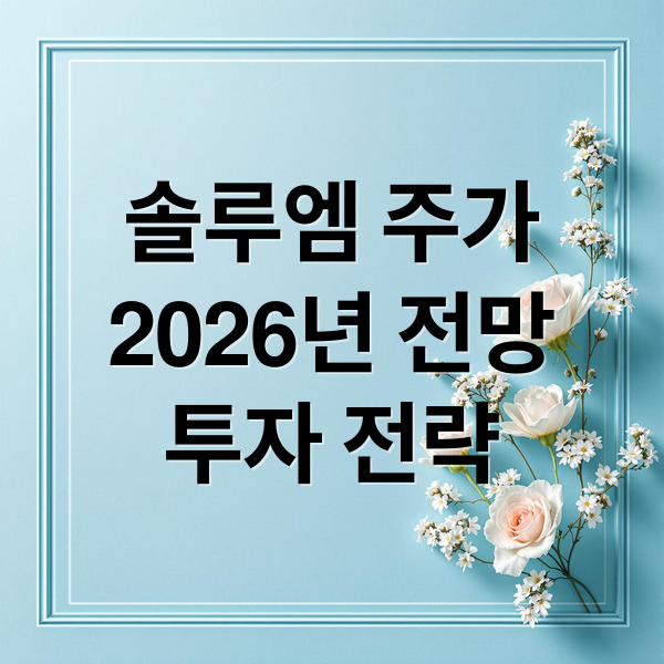 솔루엠 주가
2026년 전망
투자 전략 (솔루엠 주가 지역 경제 변동성)