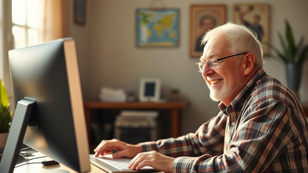 노인 일자리 온라인 신청 방법 (PC) (realistic 스타일)