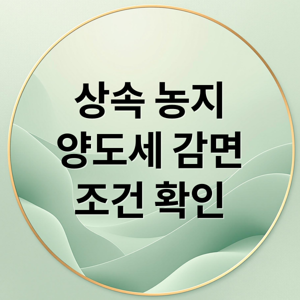 상속 농지
양도세 감면
조건 확인 (상속농지 양도소득세 감면)
