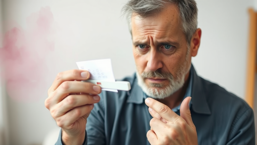 남성 갱년기 테스트기 결과 해석 (watercolor 스타일)